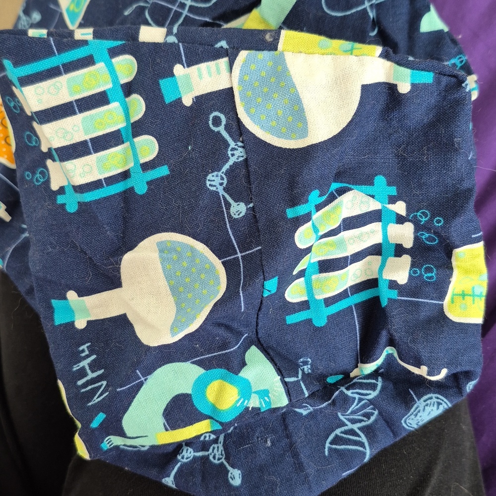 Handmade Drawstring Science Print Bag - Picture 6 of 8